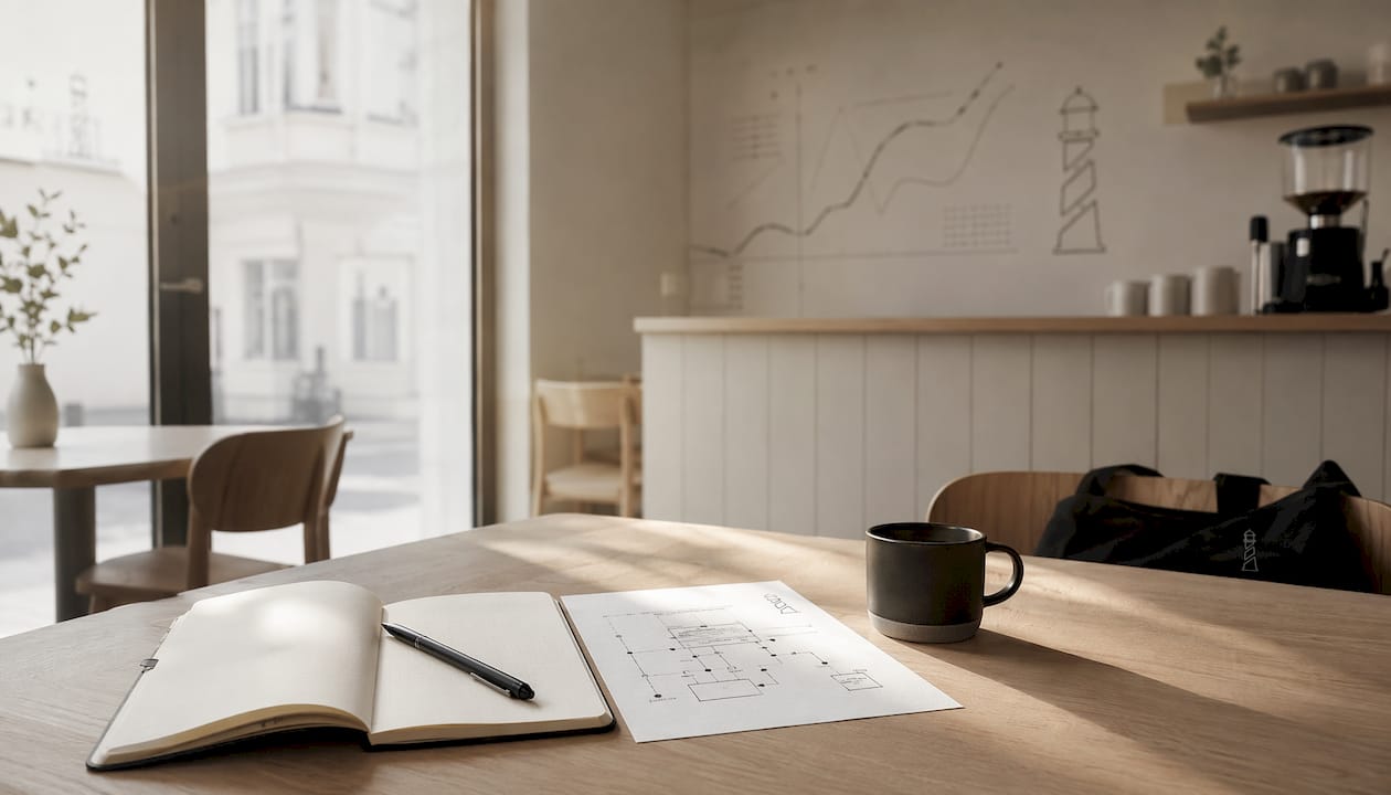 A workspace dedicated to SEO auditing, with sketches, notes and specialist tools close at hand.